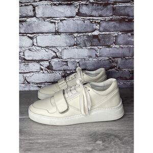 Alma Mater Gamma Bone White Ivory Leather Strap Lace Up Shoes Women 40EU/9.5M US